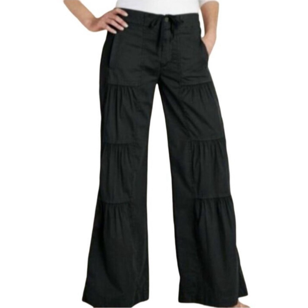Soft Surroundings Wide Leg Ruffle Pants
